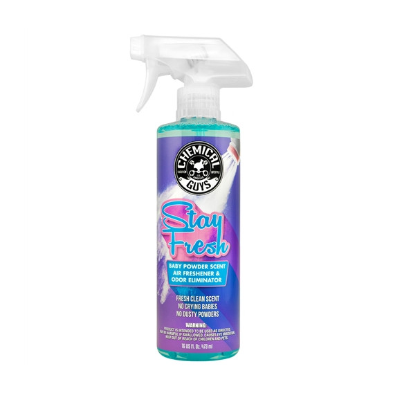 Chemical Guys AIR23416 - Stay Fresh Baby Powder Scented Premium Air Freshener and Odor Eliminator